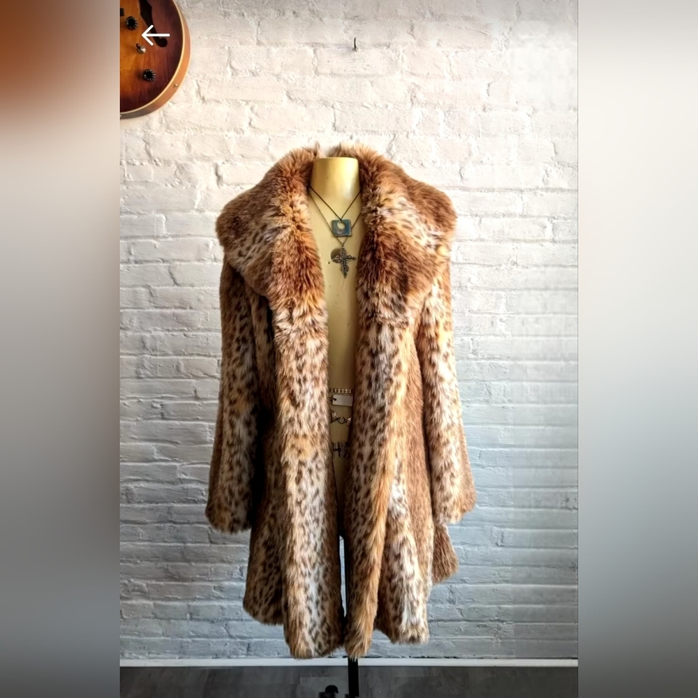 Rare INC International Concepts Faux Leopard Coat